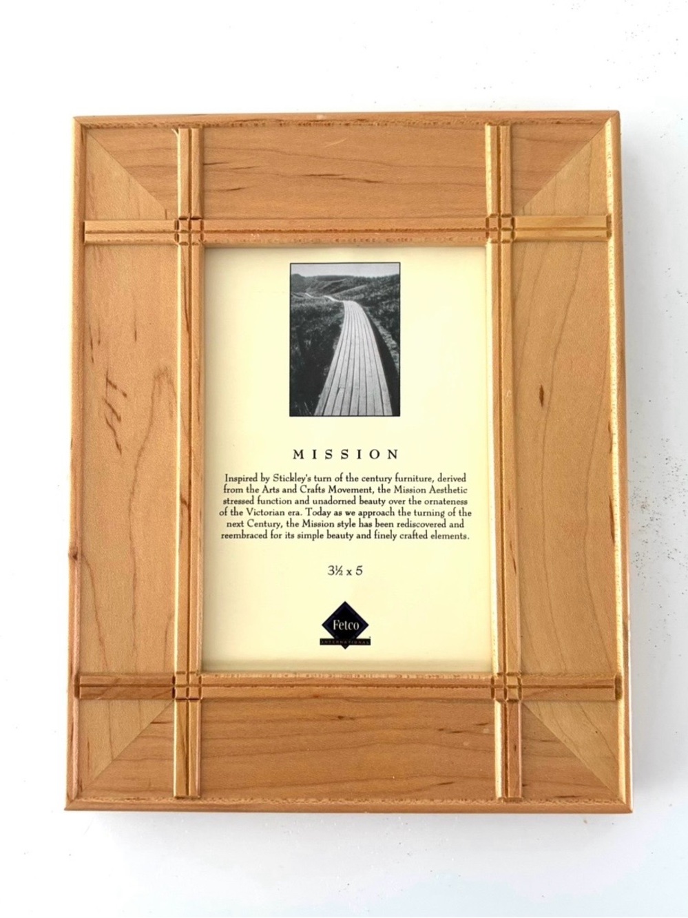 Mission Arts & Crafts Photo Picture Frame Easel Wood Craftsman Fetco 3.5x5